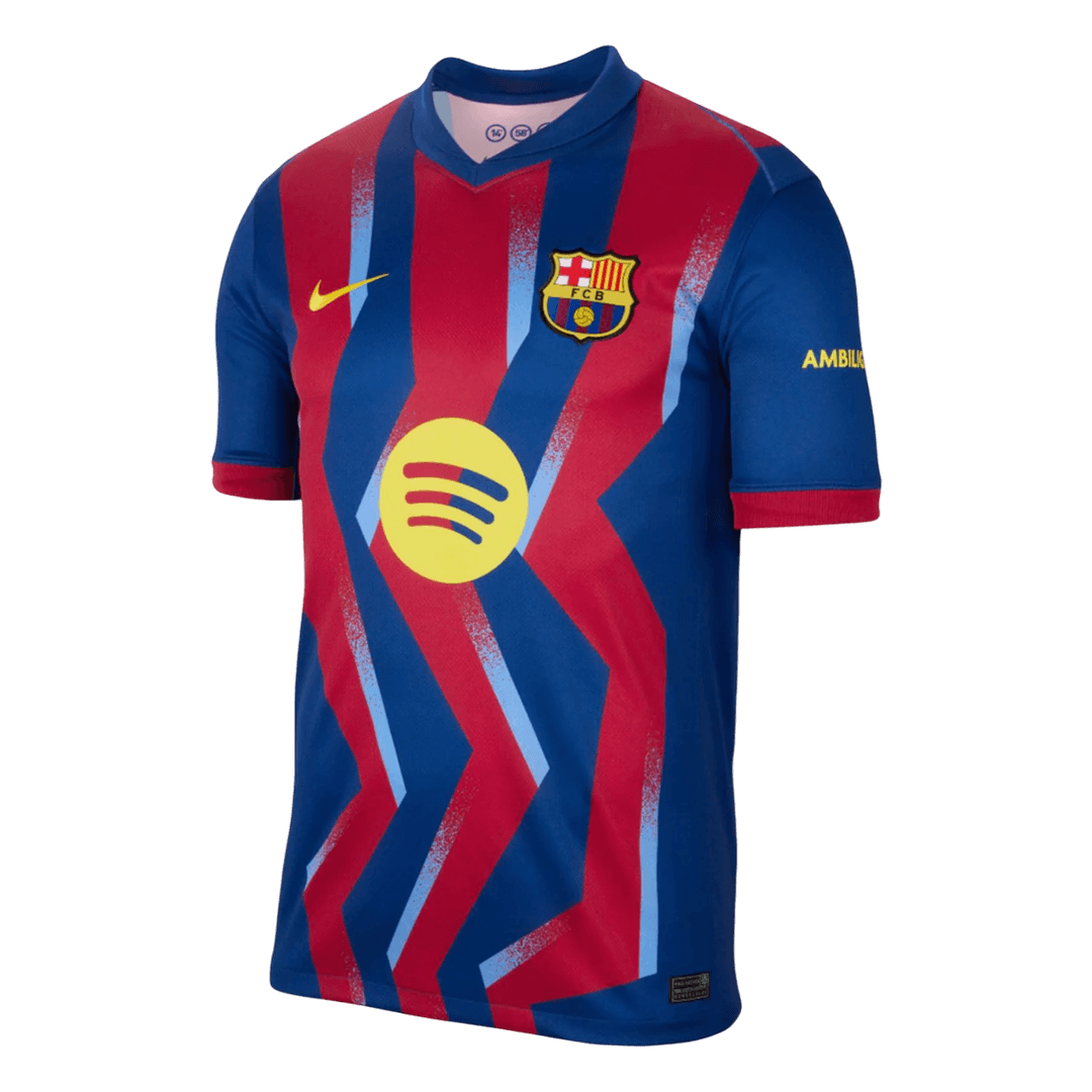 LEWANDOWSKI #9 Barcelone Fourth Maillot 2025/26 Rouge&Bleu