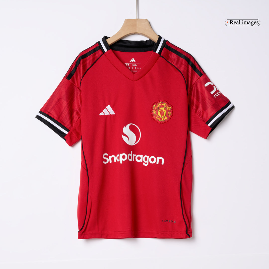 Manchester United Thuisshirt Kit 2025/26 Junior Rood