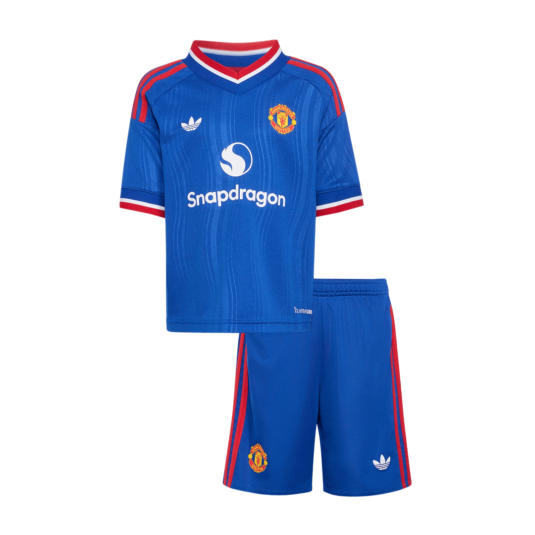 Manchester United Extérieur Maillot Kit 2026/27 Enfant Bleu