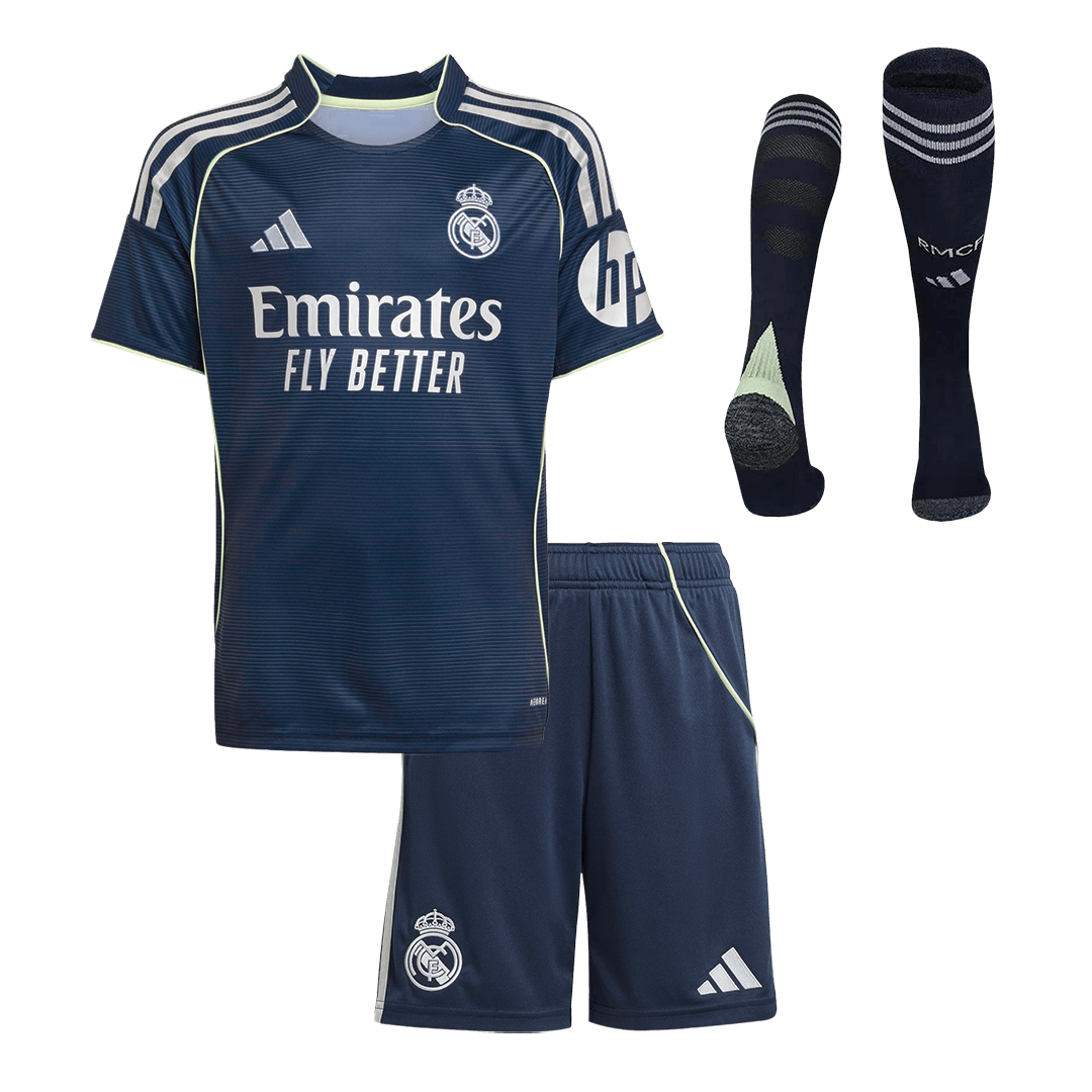 Real Madrid Uitshirt Kit 2025/26 Junior Marineblauw