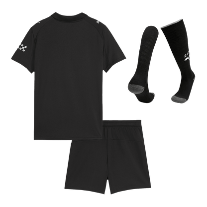 Manchester City Extérieur Maillot Kit 2025/26 Enfant Noir